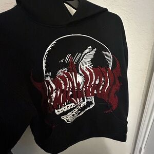 PacSun Black Hoodie with Red and White Graphic